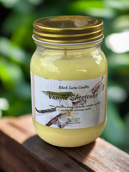 Vanilla Shortcake 16oz Candle Cotton  Wick Glass Jar