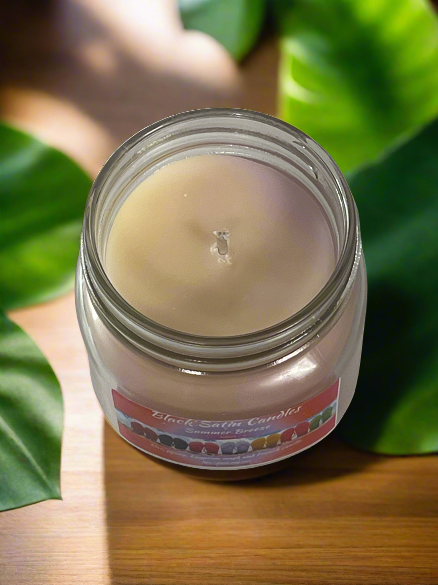 Summer Breeze Scented Candle 8oz Single Cotton Wick Glass Jar