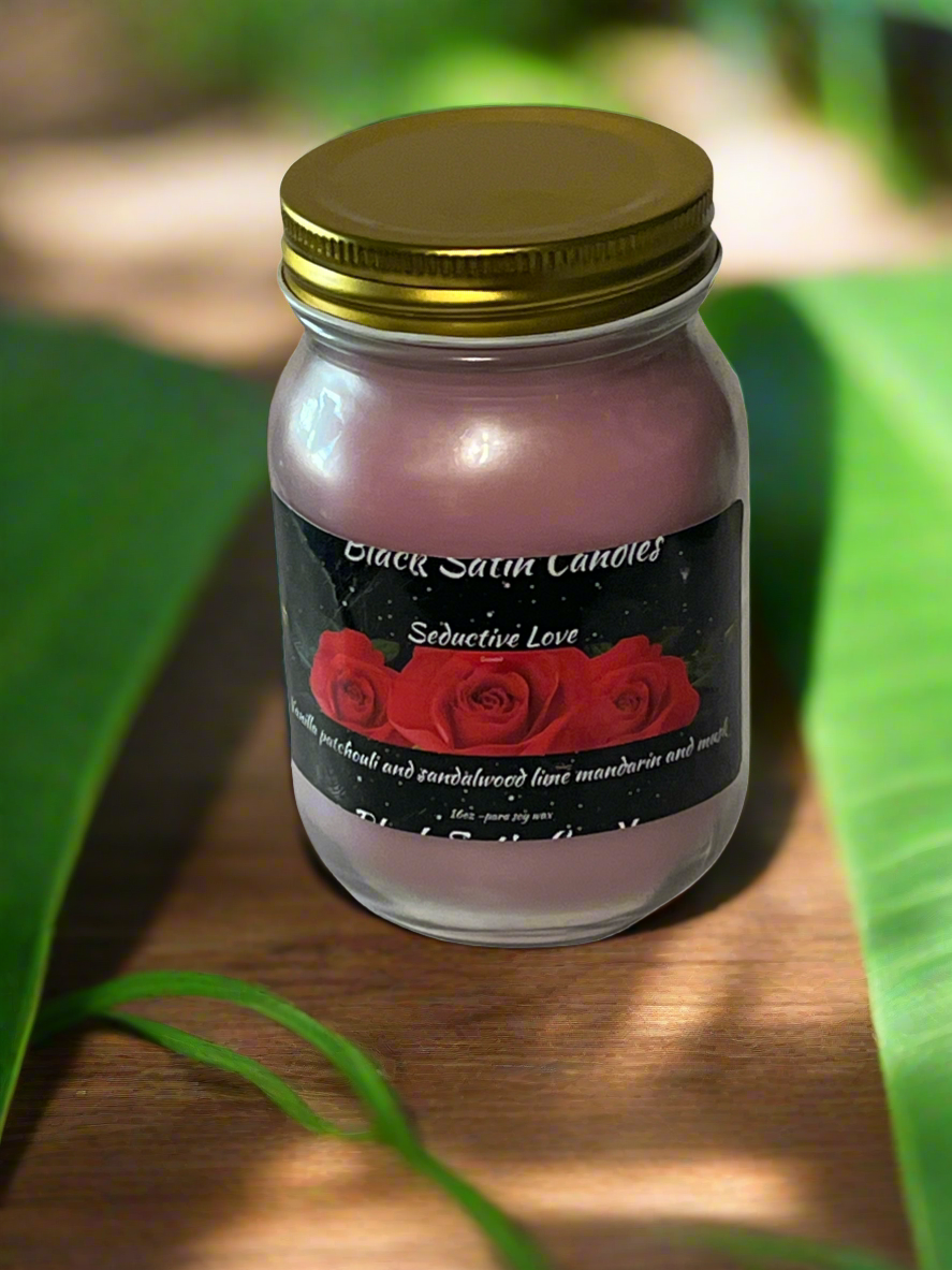 Seductive Love  Scented Candle 16oz Single Cotton Wick Glass Jar