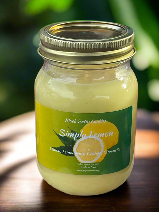 Simply Lemon 16oz Candle Cotton  Wick Glass Jar