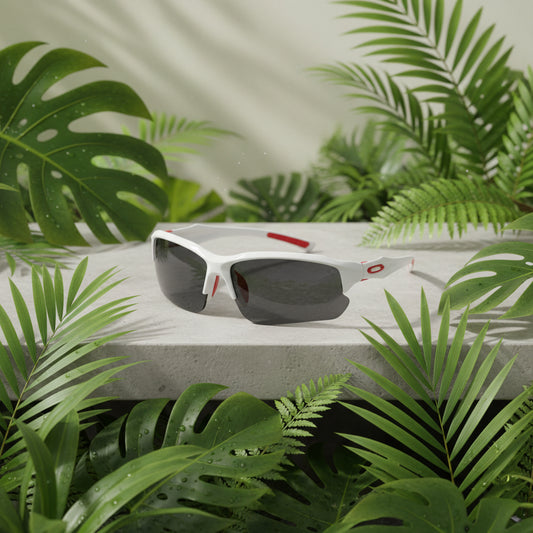 Men & Women Universal Sunglasses Trendy Sporty Style Sun Eyewear White and Red Frame