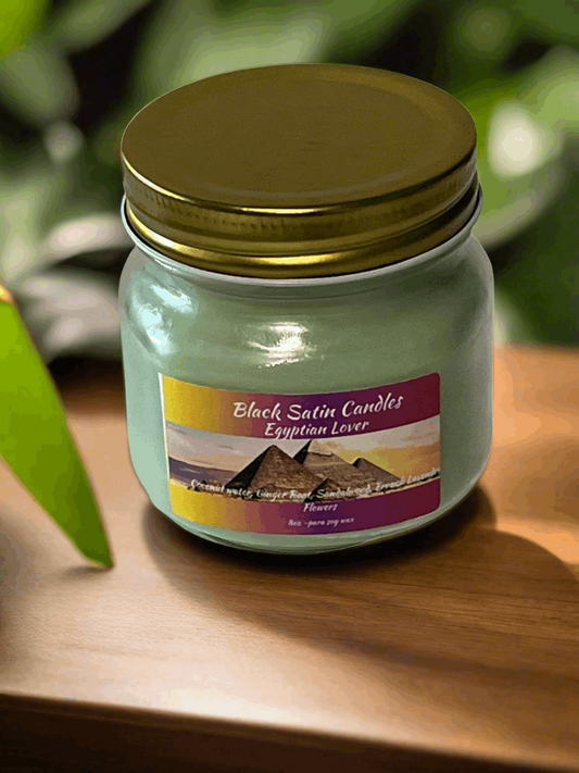 Egyptian Lover Scented Candle 8oz Single Cotton Wick Glass Jar