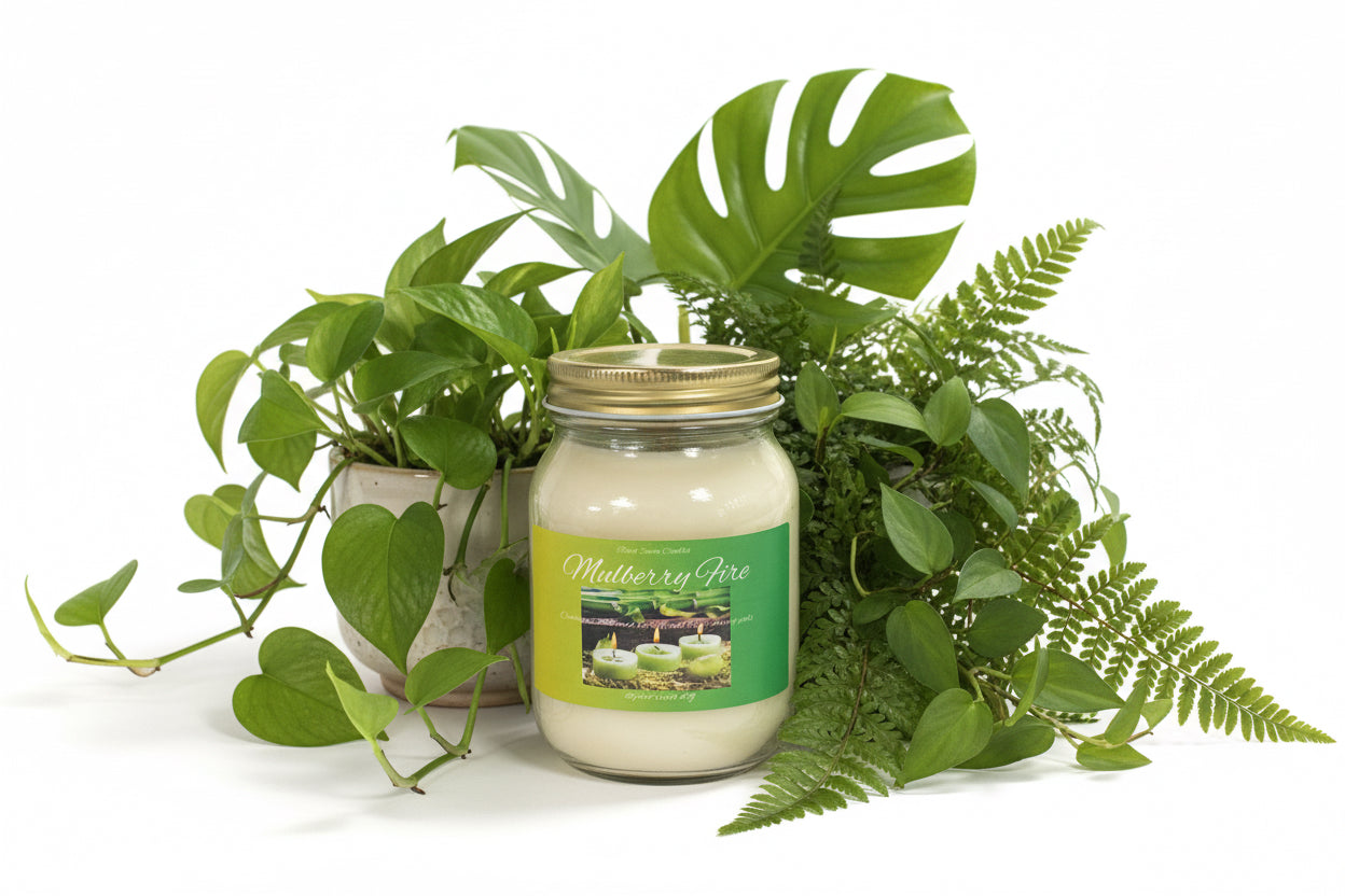 Mulberry Fire Scented Candle 16oz Single Cotton Wick Glass Jar