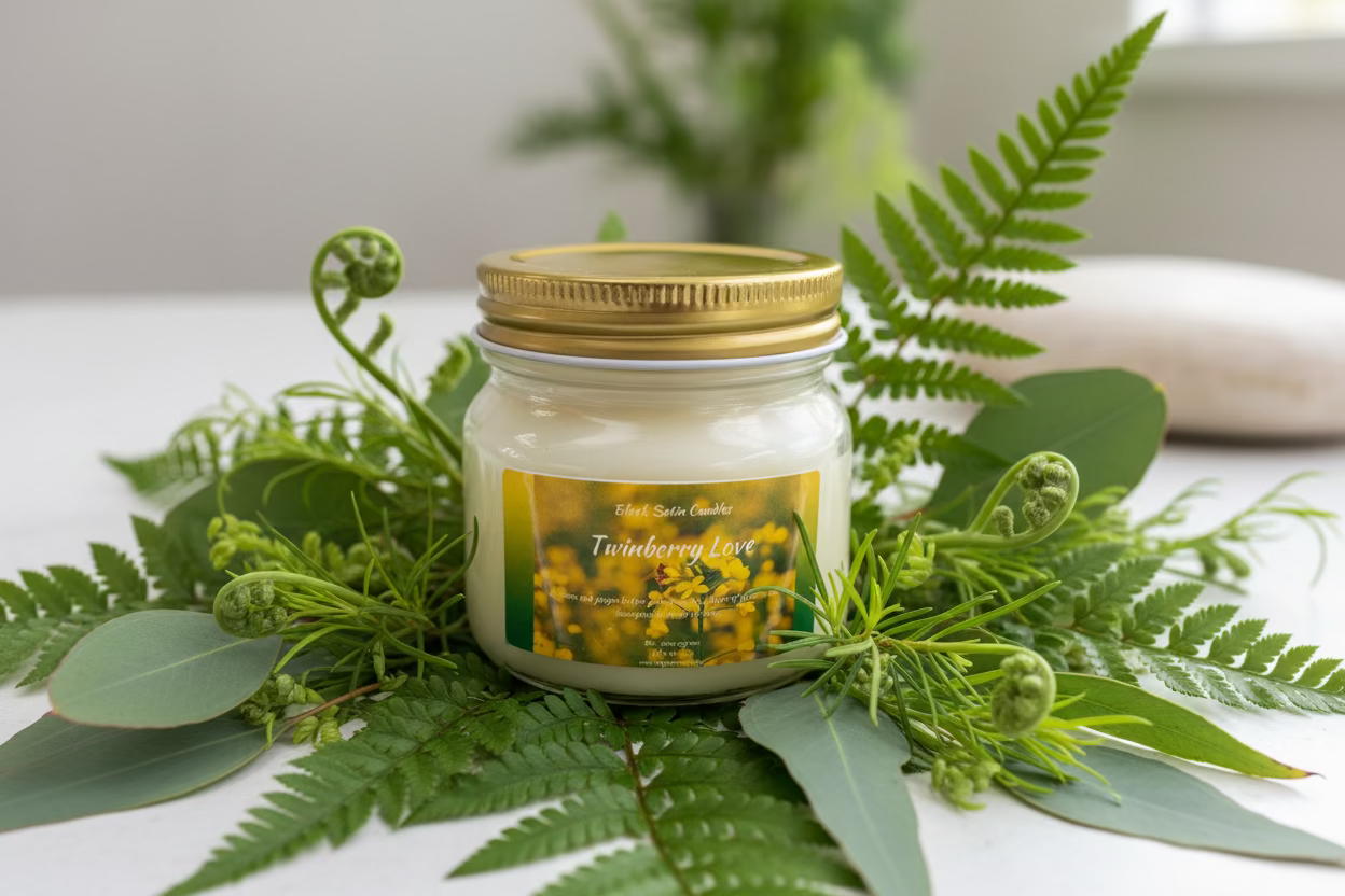 Twinberry Love 8oz Candle Cotton  Wick Glass Jar