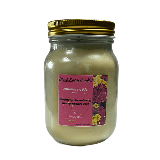 Blueberry Pie Scented Candle 16oz Single Cotton Wick Glass Jar