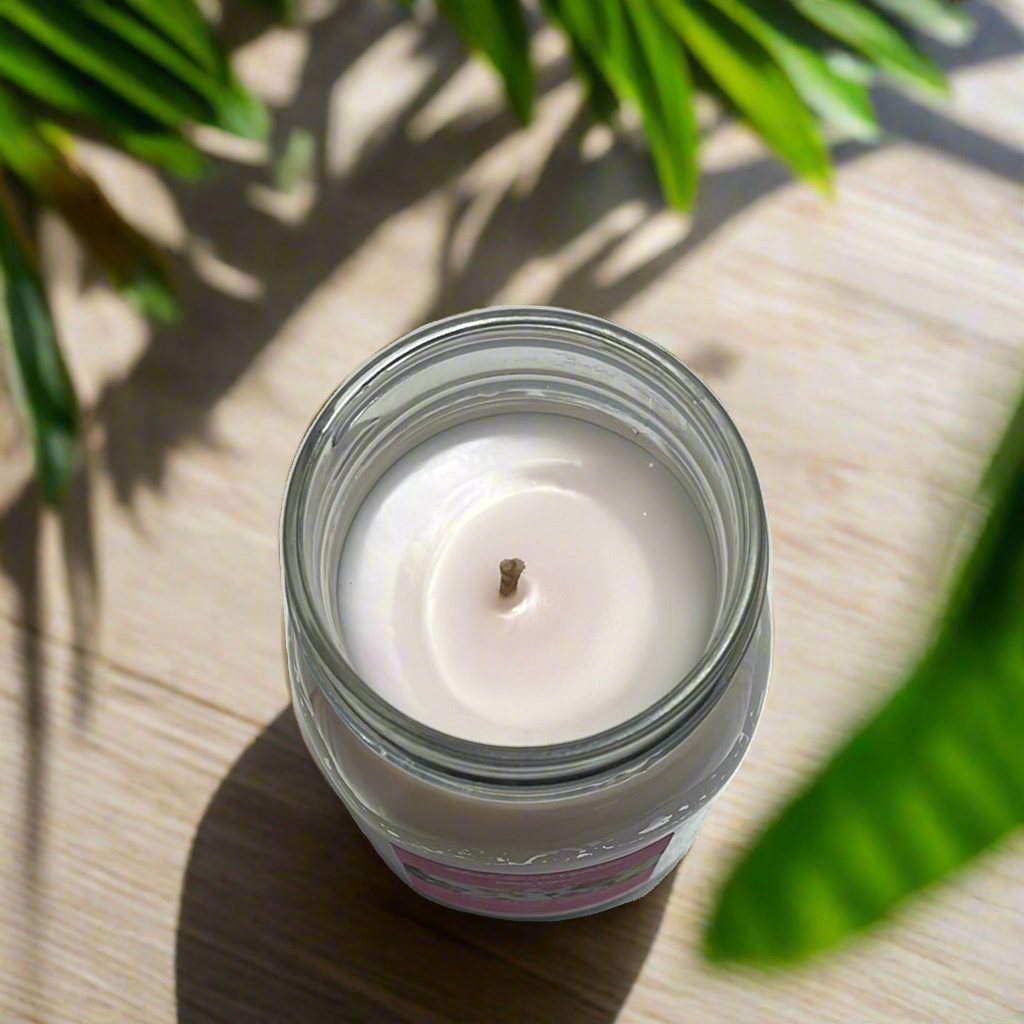 Pink Lilac Fragrance Scented Candle 16oz Single Cotton Wick Glass Jar