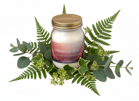 Mulberry Fire Scented Candle 16oz Single Cotton Wick Glass Jar